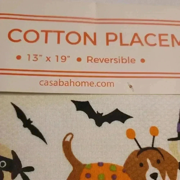 Casaba Halloween Dog Kitchen Place Mats Set Of 4 New 13x19in - Picture 4 of 6